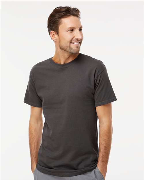 Men's Gold Soft Touch T-Shirt - OnModelFront - B01542582 - Charcoal