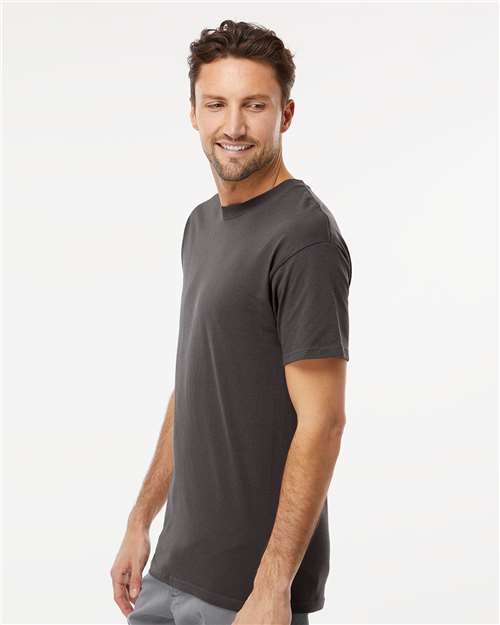 Men's Gold Soft Touch T-Shirt - OnModelSide - B01542582 - Charcoal