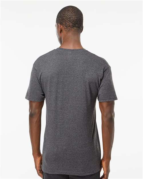 Men's Gold Soft Touch T-Shirt - OnModelBack - B01542102 - Dark Heather