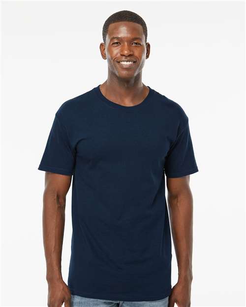 Men's Gold Soft Touch T-Shirt - OnModelFront - B01542862 - Deep Navy