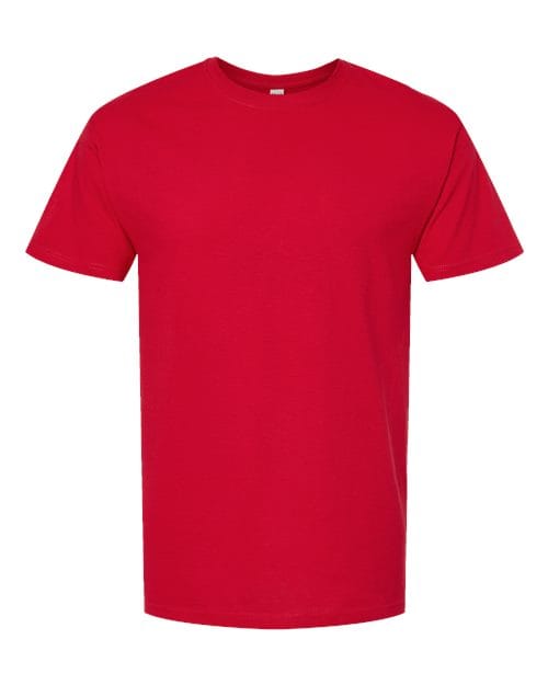 Men's Gold Soft Touch T-Shirt - Front - B01542702 - Deep Red