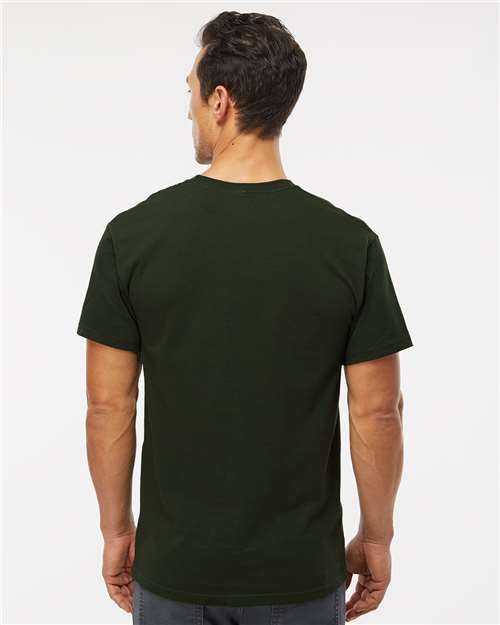 Men's Gold Soft Touch T-Shirt - OnModelBack - B01542543 - Forest Green