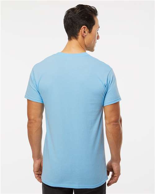Men's Gold Soft Touch T-Shirt - OnModelBack - B01542253 - Light Blue