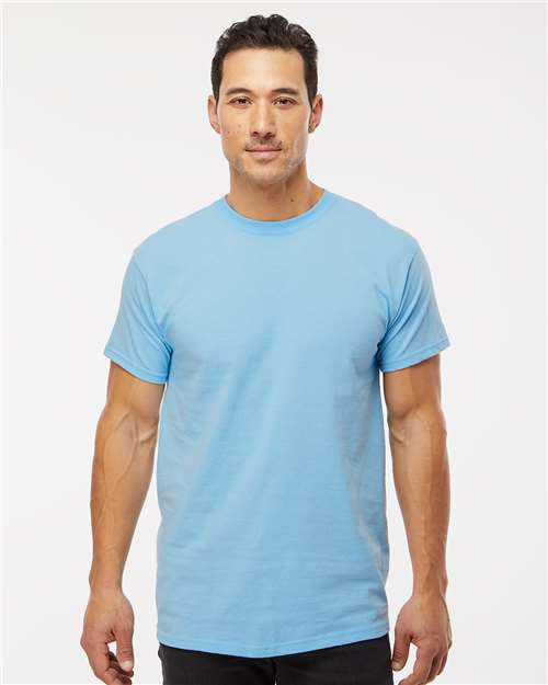 Men's Gold Soft Touch T-Shirt - OnModelFront - B01542253 - Light Blue