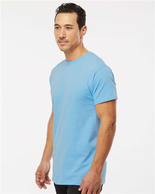 Men's Gold Soft Touch T-Shirt - OnModelSide - B01542253 - Light Blue