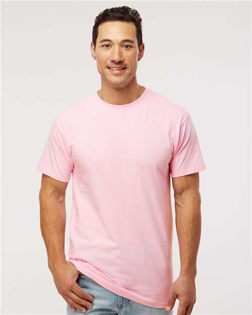 Men's Gold Soft Touch T-Shirt - OnModelFront - B01542303 - Light Pink