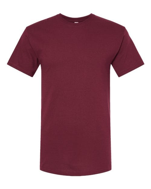 Men's Gold Soft Touch T-Shirt - Front - B01542533 - Maroon