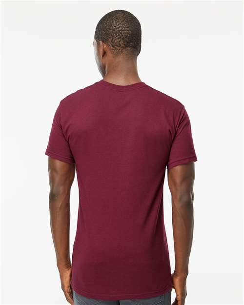 Men's Gold Soft Touch T-Shirt - OnModelBack - B01542533 - Maroon