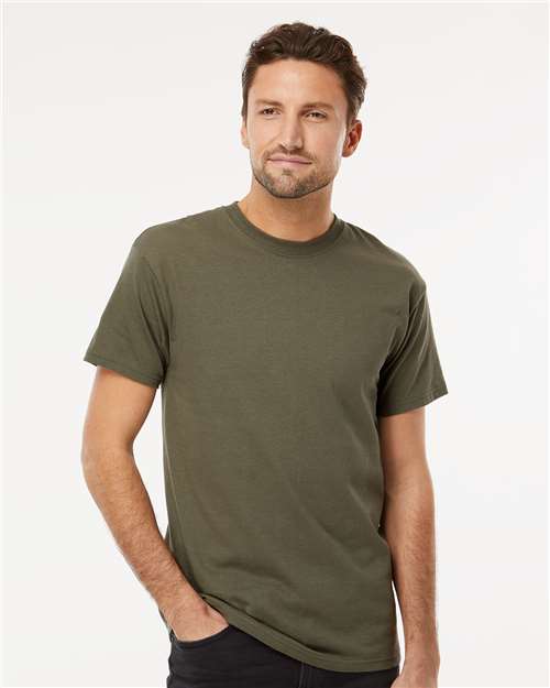 Men's Gold Soft Touch T-Shirt - OnModelFront - B01542063 - Military Green