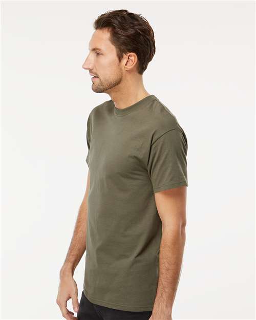 Men's Gold Soft Touch T-Shirt - OnModelSide - B01542063 - Military Green