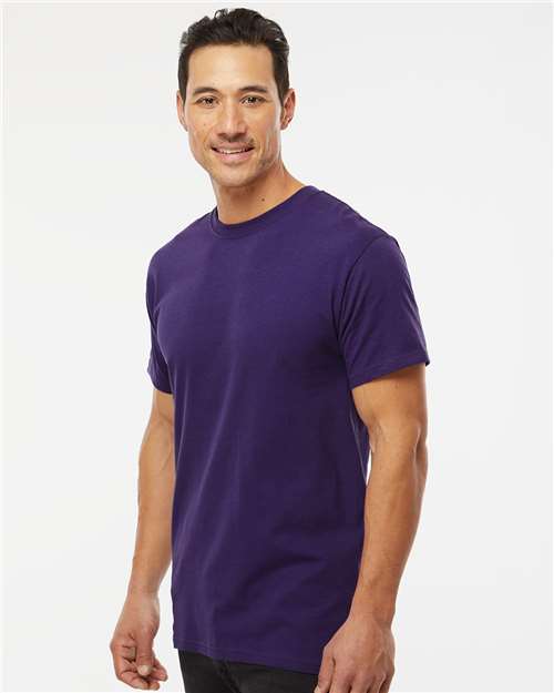 Men's Gold Soft Touch T-Shirt - OnModelSide - B01542673 - Purple