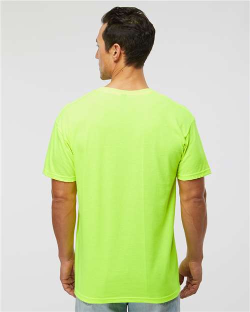 Men's Gold Soft Touch T-Shirt - OnModelBack - B01542183 - Safety Green