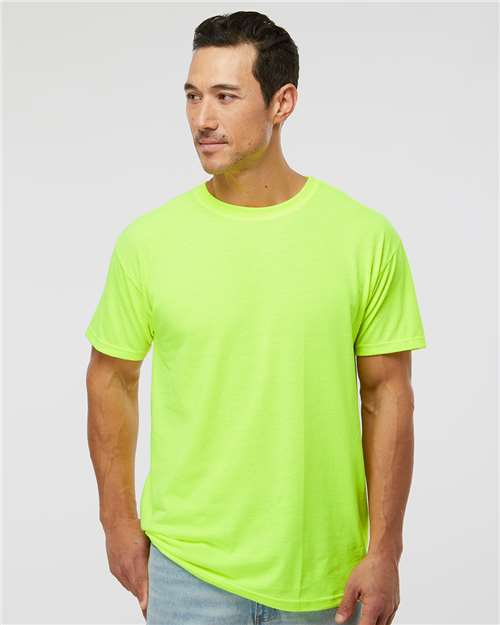 Men's Gold Soft Touch T-Shirt - OnModelFront - B01542183 - Safety Green