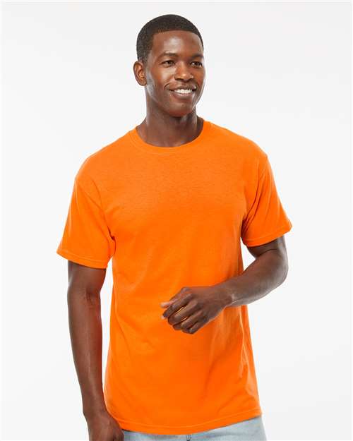 Men's Gold Soft Touch T-Shirt - OnModelFront - B01542193 - Safety Orange