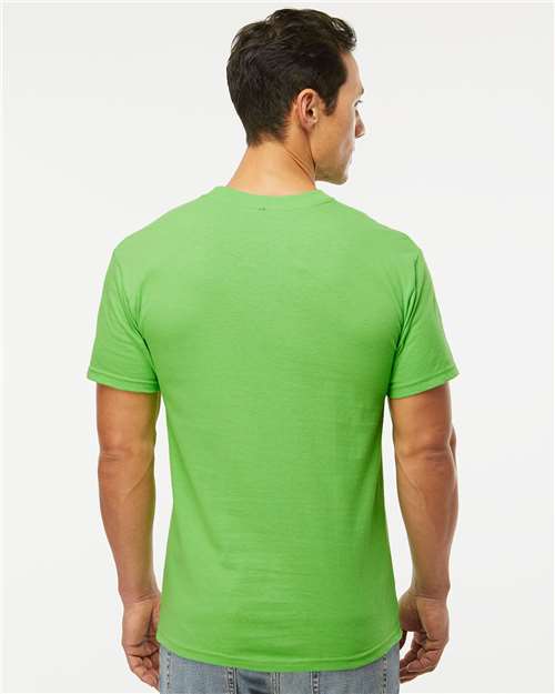 Men's Gold Soft Touch T-Shirt - OnModelBack - B01542233 - Vivid Lime
