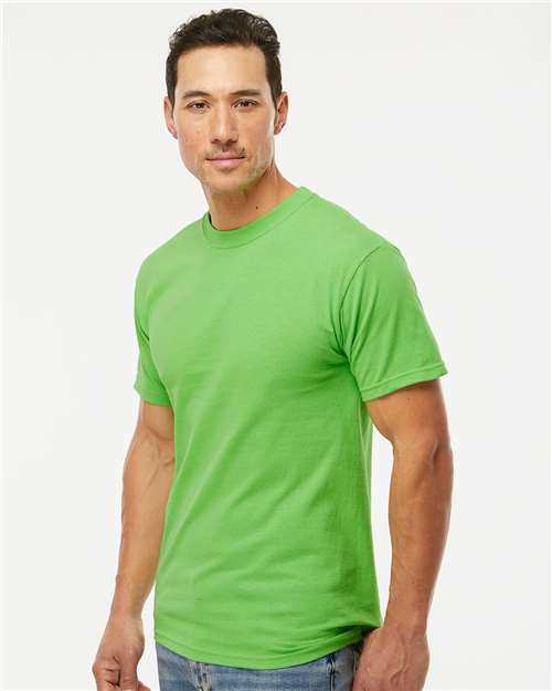 Men's Gold Soft Touch T-Shirt - OnModelSide - B01542233 - Vivid Lime