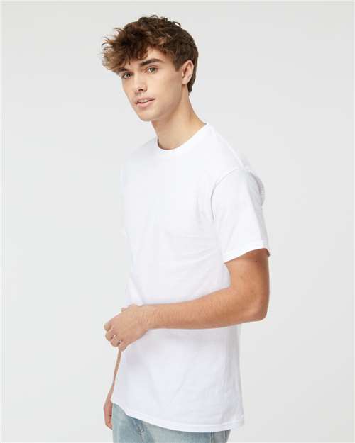 Men's Gold Soft Touch T-Shirt - OnModelSide - B01542002 - White