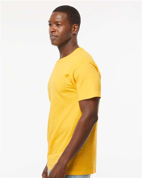 Men's Gold Soft Touch T-Shirt - OnModelSide - B01542403 - Yellow