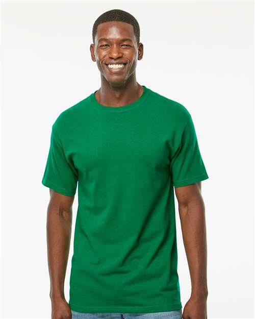 Men's Gold Soft Touch T-Shirt - OnModelFront - B01542993 - Fine Kelly Green