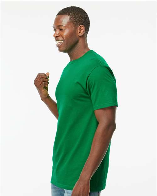 Men's Gold Soft Touch T-Shirt - OnModelSide - B01542993 - Fine Kelly Green