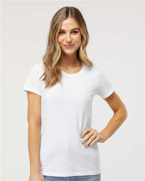 Women's Gold Soft Touch T-Shirt - OnModelFront - B01642002 - White