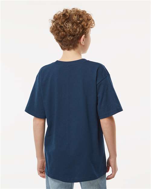 Youth Gold Soft Touch T-Shirt - OnModelBack - B01842652 - Deep Navy