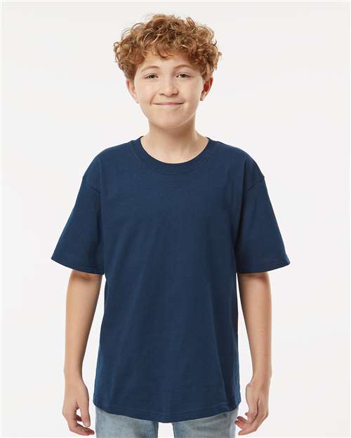Youth Gold Soft Touch T-Shirt - OnModelFront - B01842652 - Deep Navy