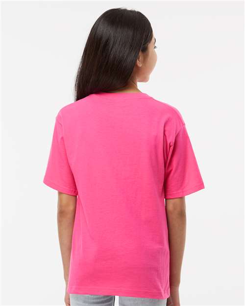 Youth Gold Soft Touch T-Shirt - OnModelBack - B01842692 - Heliconia