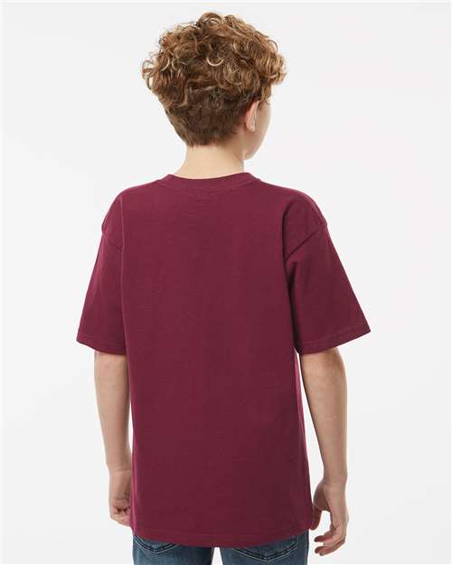 Youth Gold Soft Touch T-Shirt - OnModelBack - B01842532 - Maroon