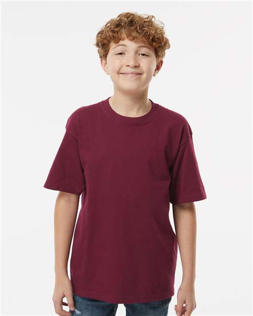 Youth Gold Soft Touch T-Shirt - OnModelFront - B01842532 - Maroon