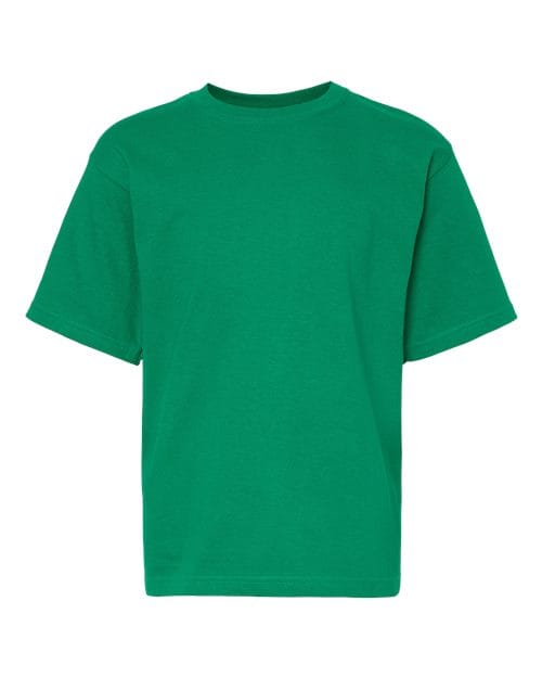 Youth Gold Soft Touch T-Shirt - Front - B01842112 - Fine Kelly Green