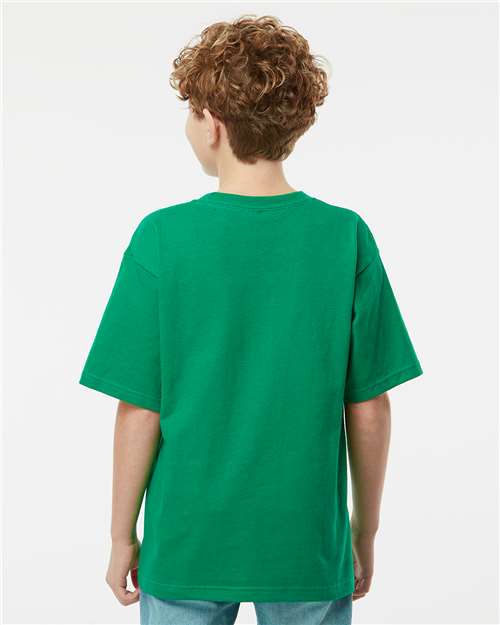 Youth Gold Soft Touch T-Shirt - OnModelBack - B01842112 - Fine Kelly Green