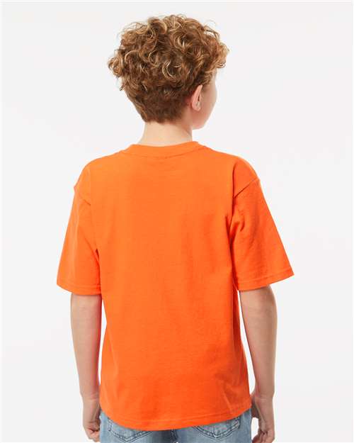 Youth Gold Soft Touch T-Shirt - OnModelBack - B01842662 - Orange