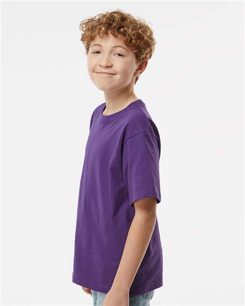 Youth Gold Soft Touch T-Shirt - OnModelSide - B01842672 - Purple