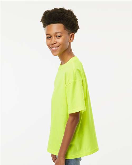 Youth Gold Soft Touch T-Shirt - OnModelSide - B01842162 - Safety Green