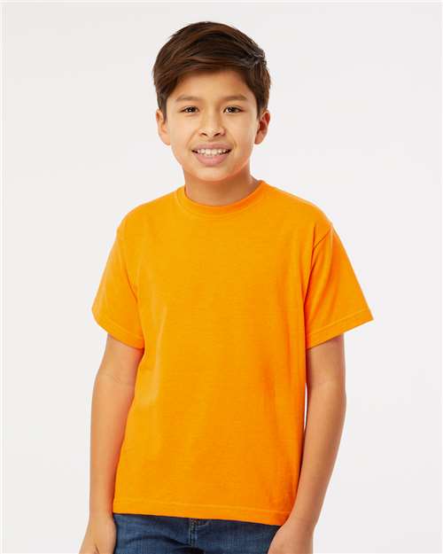 Youth Gold Soft Touch T-Shirt - OnModelFront - B01842152 - Safety Orange