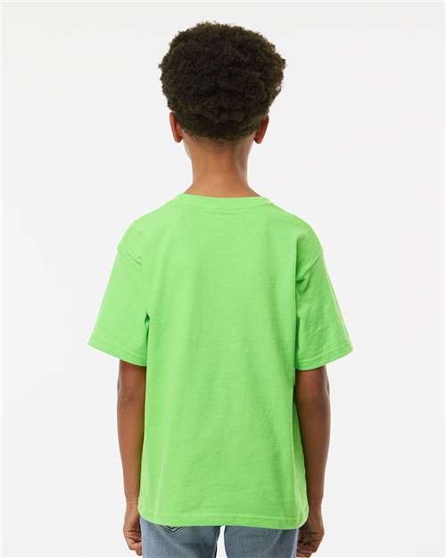 Youth Gold Soft Touch T-Shirt - OnModelBack - B01842212 - Vivid Lime