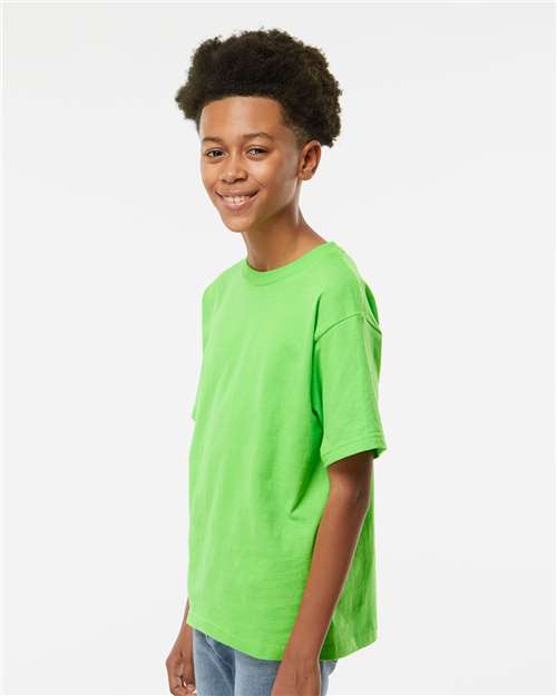 Youth Gold Soft Touch T-Shirt - OnModelSide - B01842212 - Vivid Lime