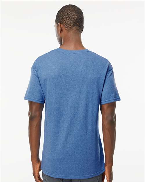 Men's Gold Soft Touch T-Shirt - OnModelBack - B01542763 - Heather Royal