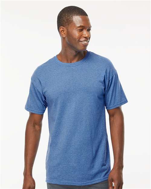 Men's Gold Soft Touch T-Shirt - OnModelFront - B01542763 - Heather Royal