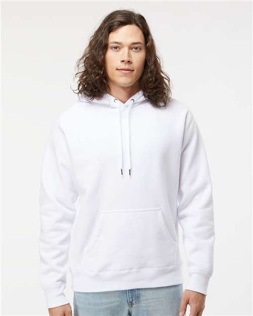 Unisex Legend Premium Heavyweight Cross-Grain Hooded Sweatshirt - OnModelFront - B02876002 - White