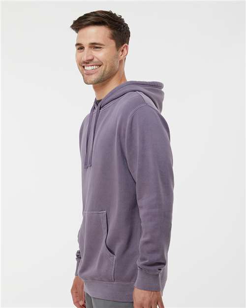 Unisex Midweight Pigment-Dyed Hooded Sweatshirt - OnModelSide - B22176023 - Pigment Plum