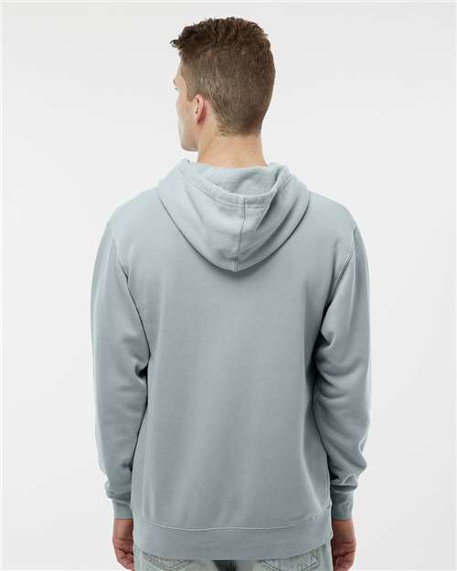 Unisex Midweight Pigment-Dyed Hooded Sweatshirt - OnModelBack - B22176073 - Pigment Sage
