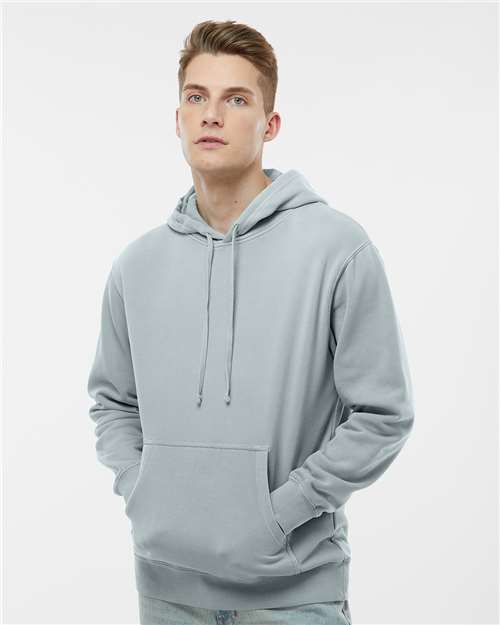 Unisex Midweight Pigment-Dyed Hooded Sweatshirt - OnModelFront - B22176073 - Pigment Sage