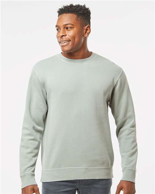 Unisex Midweight Pigment-Dyed Crewneck Sweatshirt - OnModelFront - B22376073 - Pigment Sage