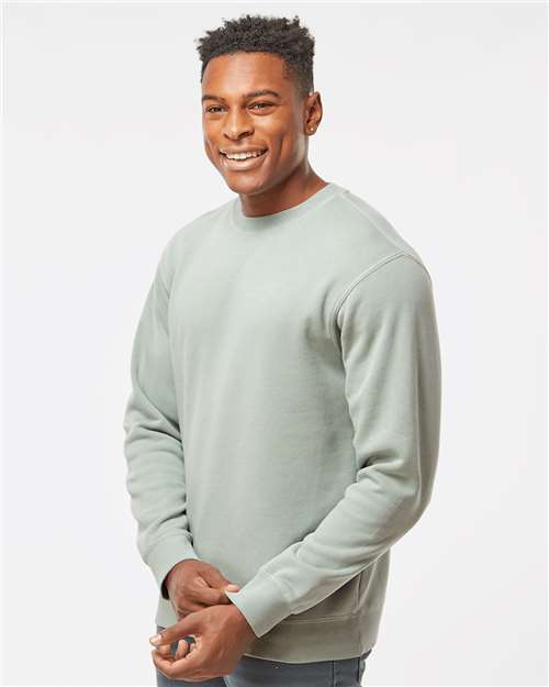Unisex Midweight Pigment-Dyed Crewneck Sweatshirt - OnModelSide - B22376073 - Pigment Sage