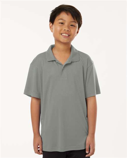 AllPro 41800Y Youth Pro-Lock Performance Polo in Greystone
