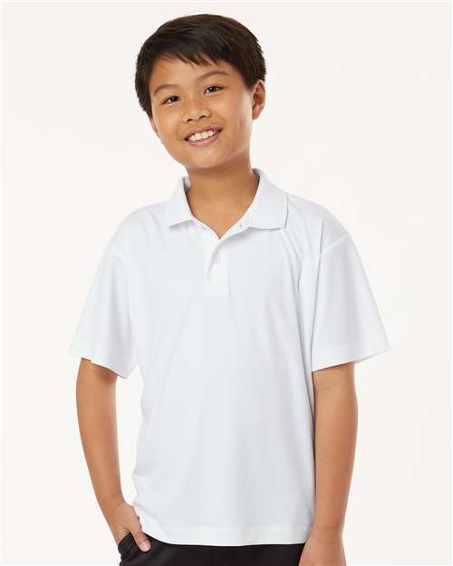 AllPro 41800Y Youth Pro-Lock Performance Polo in White