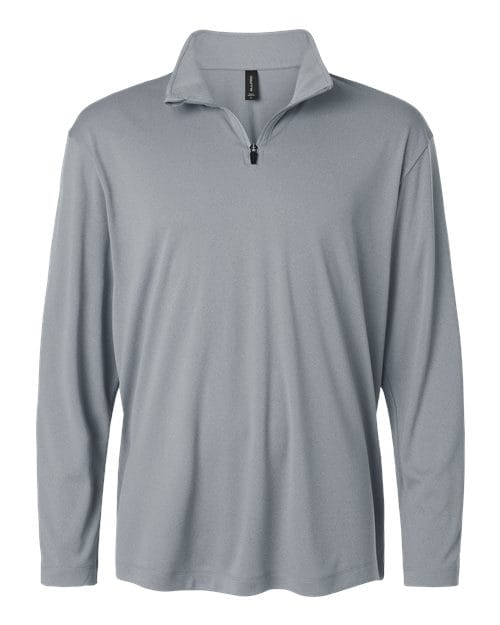 AllPro 41870 Men's Pro-Lock Performance Quarter-Zip Pullover in Heather Steel