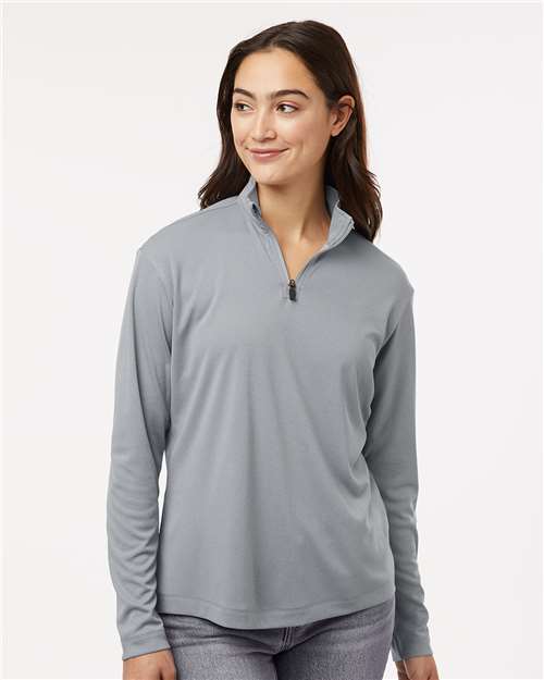 AllPro 41870L Women's Pro-Lock Performance Quarter-Zip Pullover in Heather Steel